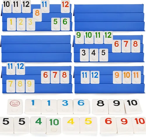 Miniatura 4 de Point Games Rummy Cube - Juego de edición para 6 jugadores, juego familiar clásico, a partir de 8 años con más azulejos, seis bastidores, ideal