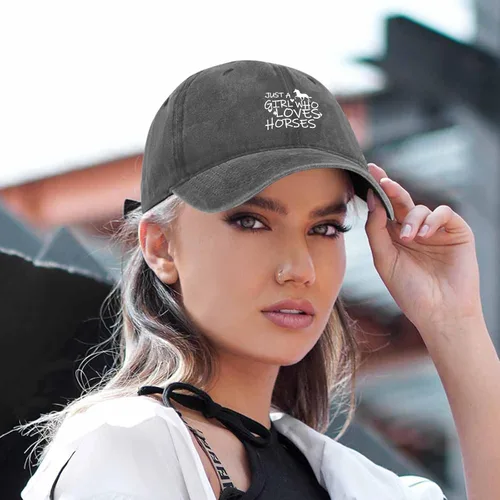 Miniatura 8 de Just Girl Who Loves Horse - Gorra de béisbol para mujer, ajustable, de moda, de algodón