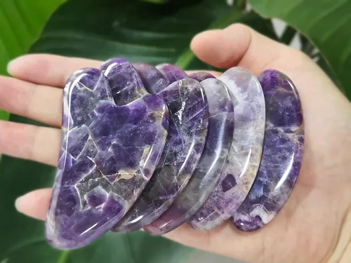 Miniatura 3 de Auténticas piedras de jade Gua Sha de propiedad asiática, herramienta facial GuaSha, masaje corporal facial, terapia de acupuntura, tratamiento