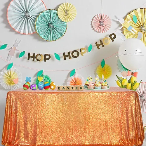 Miniatura 40 de SquarePie Mantel de lentejuelas de 60 x 102 pulgadas, azul bebé brillante, mantel de mesa para bodas y fiestas