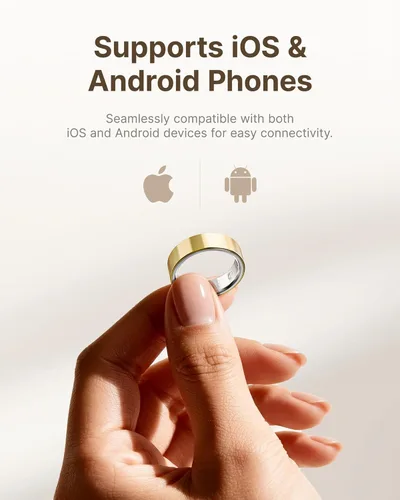 Miniatura 6 de Anillo inteligente para mujeres/hombres, anillo de seguimiento de actividad física con vibración de llamada y alarma, frecuencia cardíaca, oxígeno