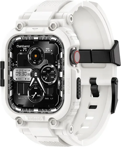 Miniatura 47 de amBand Bands - Funda protectora de pantalla compatible con Apple Watch Ultra 3/2/1 de 1.732 pulgadas, correa resistente M1 Sport Series y película