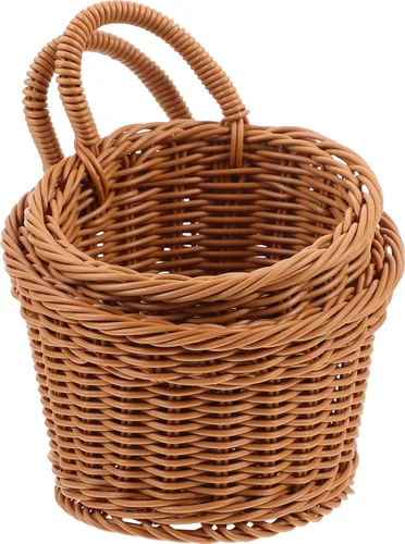 Miniatura 5 de Ciieeo Cesta colgante de cocina para almacenamiento de cebolla y ajo, cesta colgante de mimbre para colgar en la pared, organizador de ahorro