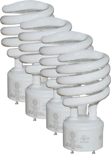 Miniatura 9 de foco 23 Watt T2, espiral, CFL, 2700K, 1300lm, base GU24 - Paquete de 4.