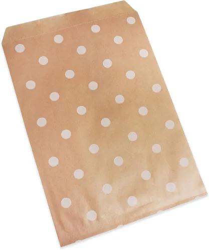 Miniatura 4 de CuteBox Bolsas de regalo de papel plano blanco con lunares (5 x 7 pulgadas) para mercancía, manualidades, recuerdos de fiesta, venta al por menor