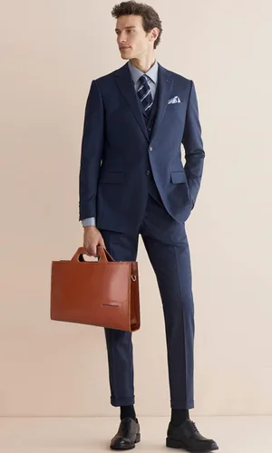 Miniatura 2 de PIJUSHI Maletín de piel auténtica para hombres y mujeres, bolso delgado para laptop para negocios