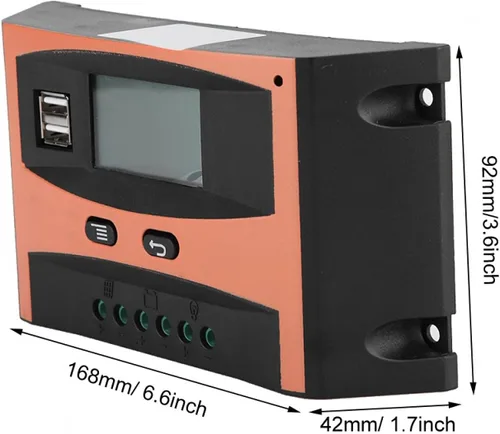 Miniatura 5 de Fydun Controlador MPPT simplificado Placa de circuito PCB Regulador de panel solar 12V/24V Pantalla LCD Controlador automático de batería Naranja