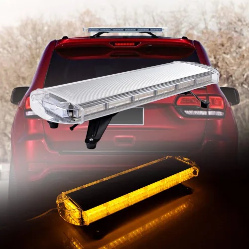 Miniatura 4 de CORP Set ámbar de 30 pulgadas 56 LED techo superior y 8 x 6 LED ultra delgado emergencia advertencia peligro advertencia barra de luz estroboscópica