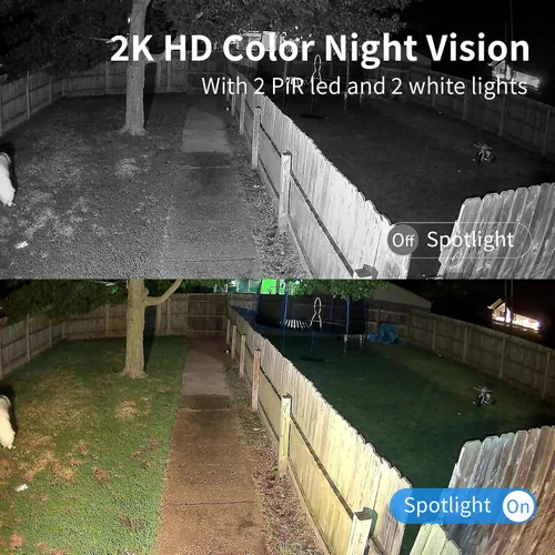 Miniatura 3 de Cámaras de seguridad inalámbricas para exteriores, cámaras WiFi 2K alimentadas por batería para seguridad del hogar, visión nocturna a color, 1