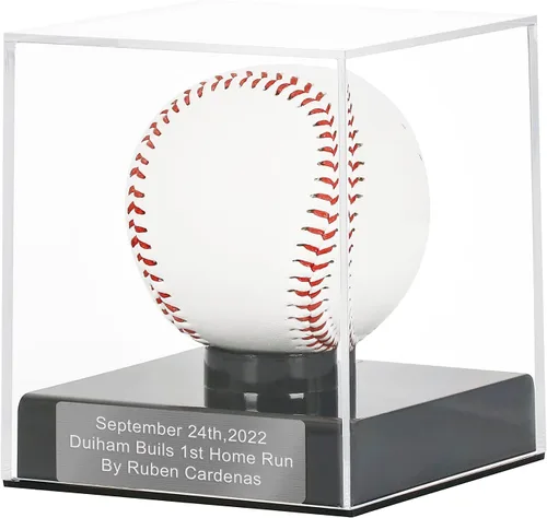 Estuche de exhibición de béisbol, estuche de soporte de béisbol con grabado, recuerda tu béisbol especial, caja de almacenamiento de béisbol Estilo C