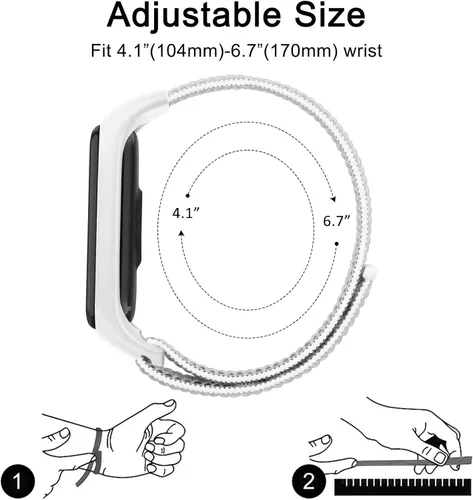 Miniatura 4 de Amzpas Bandas de nailon para Xiaomi Mi Band 5/Mi Band 6, paquete de 3 correas de reloj de tela suave para Amazfit Band 5/Band 6, pulseras
