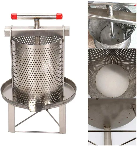 Miniatura 10 de Aimee-JL Extractor de prensa de miel de abeja grande, prensador de cera de abeja, manual para el hogar, máquina de apicultura, uva, jugo de frutas