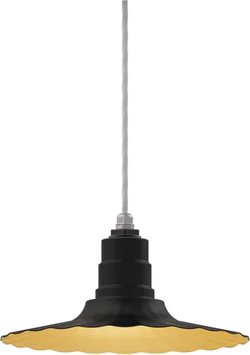 Miniatura 73 de Steel Lighting Co. Colgante Eagle Rock Lámpara montada en el techo Onda radial de 16 pulgadas vástago de 12 pulgadas Acero resistente