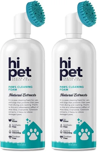Hi Pet - Limpiador de patas de perro con cepillo limpiador de patas integrado, limpiador de patas para perros y gatos, humectante de patas de gato y