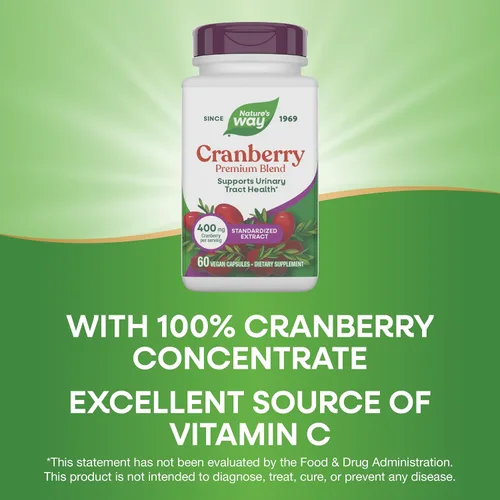Miniatura 4 de Nature's Way Mezcla premium de arándano, apoyo para la salud del tracto urinario*, 400 mg por porción, 60 cápsulas