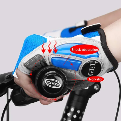 Miniatura 13 de CXWXC Guantes de ciclismo para hombres y mujeres – Guantes de ciclismo transpirables de gel para bicicleta de montaña – Guantes antideslizantes