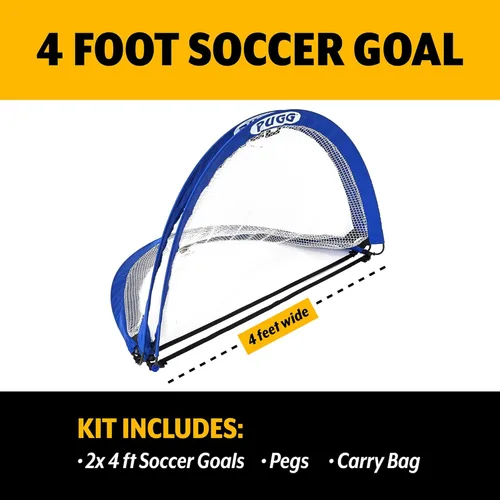 Miniatura 2 de PUGG Pop Up Soccer Goal, Portable Training Football Knitted Poly Net Equipment, The Original Pickup Game Goal, Includes Two Goals & Bag