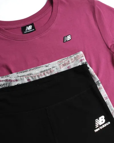 Miniatura 2 de New Balance Conjunto de leggings activos para niñas camiseta de 3 piezas y leggings
