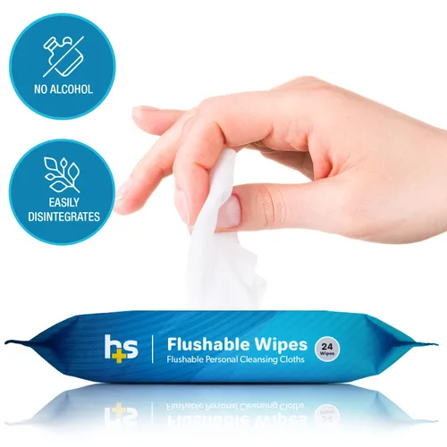 Miniatura 3 de HealthSmart Toallitas desechables, 72 toallitas en total, suaves con la piel sensible, se desintegran fácilmente, toallitas sin alcohol para adultos