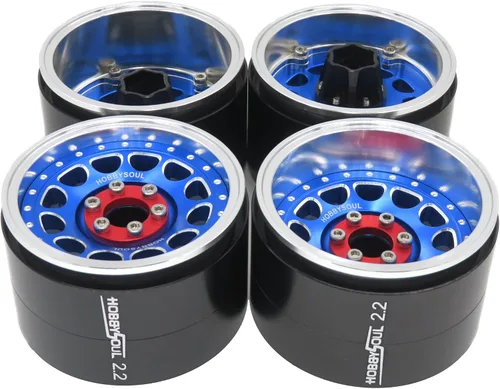 hobbysoul Ruedas Beadlock ajustables de 1.57 pulgadas (1.575 in) 2.2 llantas de compensación para Gen8 Everest Gen 7 Pro / SCX10 Capra Wraith / TRX4