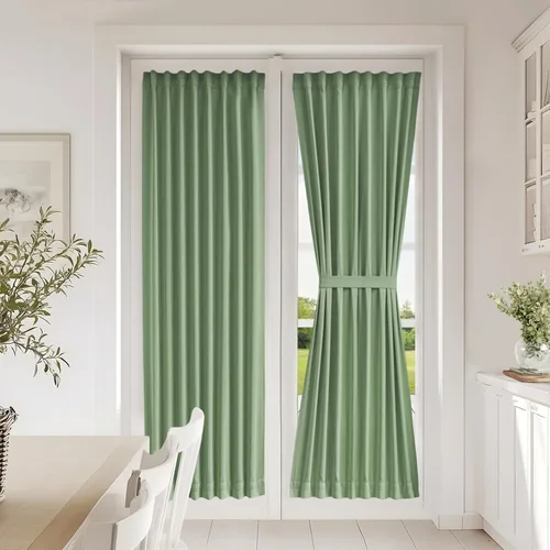 Miniatura 97 de Vatge - Cortinas autoadhesivas para puerta francesa, tratamiento de ventana con filtro de luz sin varillas ni perforaciones para puertas de cristal