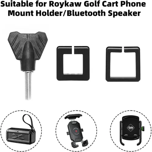 Miniatura 2 de Roykaw Soporte para teléfono para carrito de golf/Ventilador para carrito de golf/Accesorios de altavoz Bluetooth para carrito de golf - Arandelas