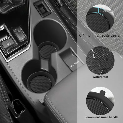 Miniatura 3 de Forro de Portavasos para Subaru Crosstrek/Impreza Accesorios 2024 2025 2026 Consola Central Alfombrilla de Portavasos de Silicona 3D Premium Negro