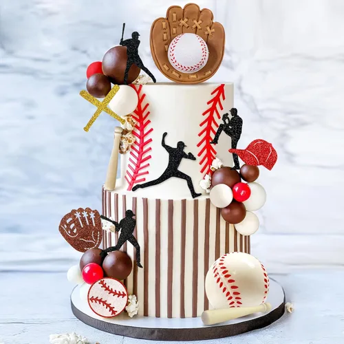 Miniatura 8 de Decoraciones de Pastel de Béisbol Suministros de Decoración de Fiesta Temática Deportiva Decoraciones de Pastel Temático de Béisbol Adorno