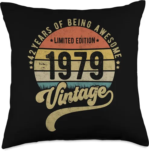 Miniatura 4 de Reto Vintage 42nd Birthday, 1979 Limited edition 42 years Throw Pillow