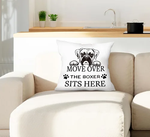 Miniatura 5 de Fundas de almohada Boxer Decor de 18 x 18 pulgadas, decoración del hogar de perros, regalos para amantes de los perros, almohadas decorativas Move