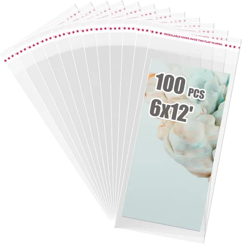 Miniatura 13 de Egofine Bolsas de celofán autosellables, 100 bolsas transparentes resellables para tapetes de fotos de 8 x 10 pulgadas, tamaño de la bolsa: 8.26 x