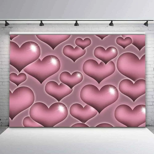Miniatura 4 de Sensfun Fondo de fotografía de corazón rosa de principios de los años 2000, decoración de fiesta de la vieja escuela Y2k, pancarta de fiesta