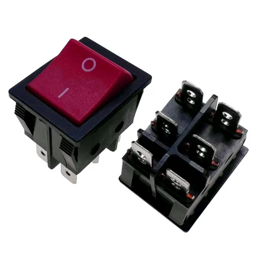 Miniatura 15 de Interruptor basculante DPST On-Off Unilluminated Negro 4 Pin 1.220x0.984 in Rectangular Snap-in Interruptor de alimentación de palanca