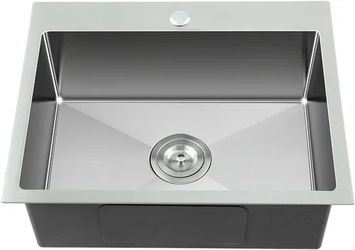 Miniatura 21 de Fregadero empotrable de cocina de 20 pulgadas, TSIBOMU Fregadero de cocina pequeño de acero inoxidable de un solo compartimento níquel cepillado