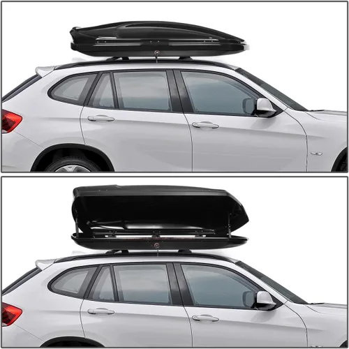 Miniatura 7 de DNA Motoring Portaequipajes para Techo Compatible con BMW X1 de 10-15, Portaequipajes de Cáscara Dura Impermeable con Cerradura Montaje Superior +