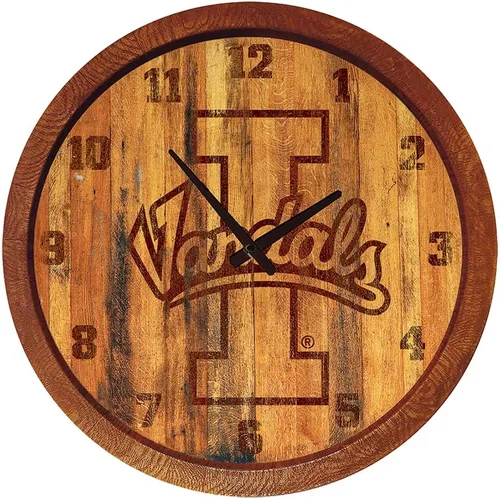 Miniatura 68 de The Fan-Brand NCAA Oklahoma Sooners: Reloj de pared con parte superior de barril de imitación para decoración de bar, decoración de fiesta