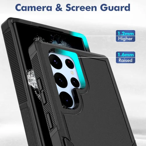Miniatura 6 de Funda para Samsung Galaxy S22 Ultra - Funda protectora a prueba de golpes, fuerte y duradera, color negro