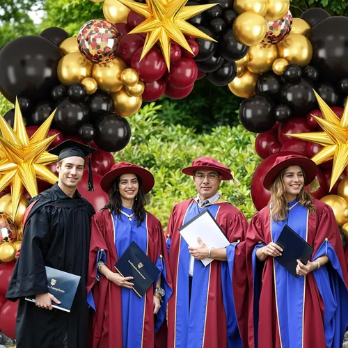 Miniatura 6 de Kit de arco de globos color borgoña, guirnalda de globos color granate negro y dorado con globos de papel de aluminio de estrella para graduación