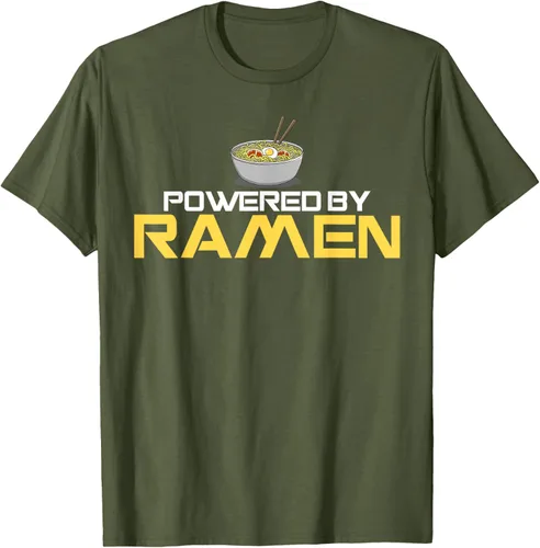 Miniatura 81 de Camiseta de fideos de anime japoneses Powered By Ramen, Negro, S