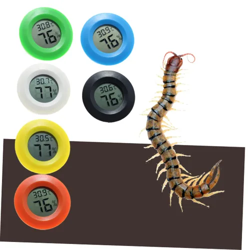 Miniatura 6 de Termómetro digital de temperatura y humedad, higrómetro para oficina en casa y mascotas, forma redonda pequeña, fácil de montar, pantalla Celsius