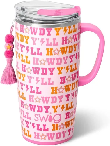 Miniatura 9 de Swig Life Taza de Viaje de 18 oz, Vaso Aislante con Asa y Tapa, Taza de Café de Viaje, Compatible con Portavasos, Acero Inoxidable, Vaso de 18 oz