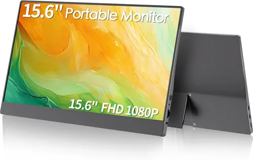 Monitor portátil de 15.6 pulgadas, ultra delgado, Full HD, 1080p, IPS, monitor de viaje, USB-C Plug & Play, segunda pantalla HDMI para laptop, Mac,