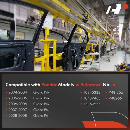 Miniatura 3 de A-Premium Elevalunas eléctrico con motor (2 pines) compatible con Pontiac Grand Prix 2004 2005 2006 2007 2008 sedán trasero izquierdo del lado