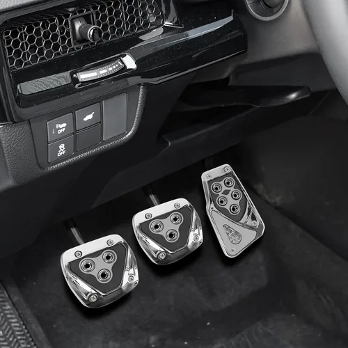 Miniatura 9 de Zufoty 3 piezas de almohadillas de pedal de aluminio antideslizantes para coche, cubiertas de pedal de freno de transmisión manual, cubiertas