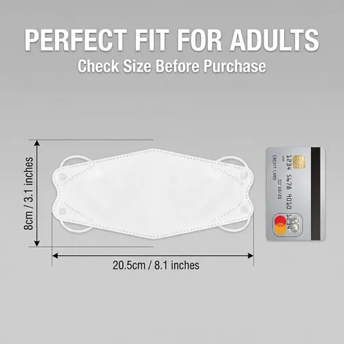 Miniatura 6 de Mascarillas KF94 para adultos, antivaho para gafas, estructura transpirable 3D, envueltas individualmente para viajes, paquete de 30