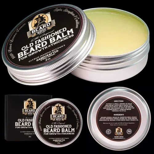 Miniatura 5 de El mejor kit para barba Bálsamos para barba de primera calidad, aceite orgánico para barba, peine plegable de lujo, bolsa de cuero grabada