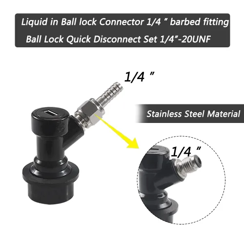 Miniatura 2 de Juego de desconexión de barril de bloqueo de bola – LUCKEG Brand Ball Lock MFL se desconecta con tuercas giratorias de acero inoxidable y abrazadera