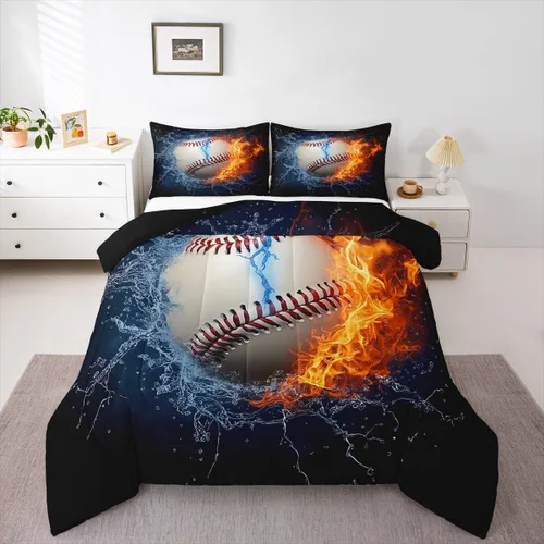 Miniatura 45 de Juego de edredón de videojuegos para niños, niñas y hombres, juego de ropa de cama con estampado de consola de videojuegos negro, decoración