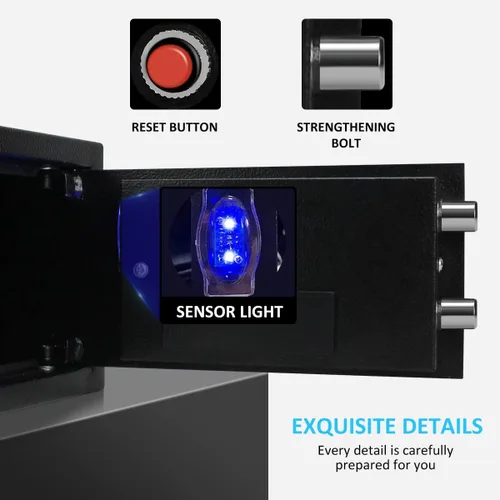Miniatura 3 de Sdstone Caja fuerte con sensor de luz, caja de seguridad oculta con llave y cerradura digital para el hogar y la empresa. Caja de seguridad