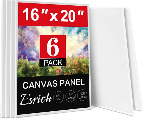 Miniatura 9 de ESRICH Lienzos para pintar de 8 x 10 pulgadas, paquete de 14 tableros de lienzo en blanco a granel, lienzo de algodón para pintura al óleo, acrílico
